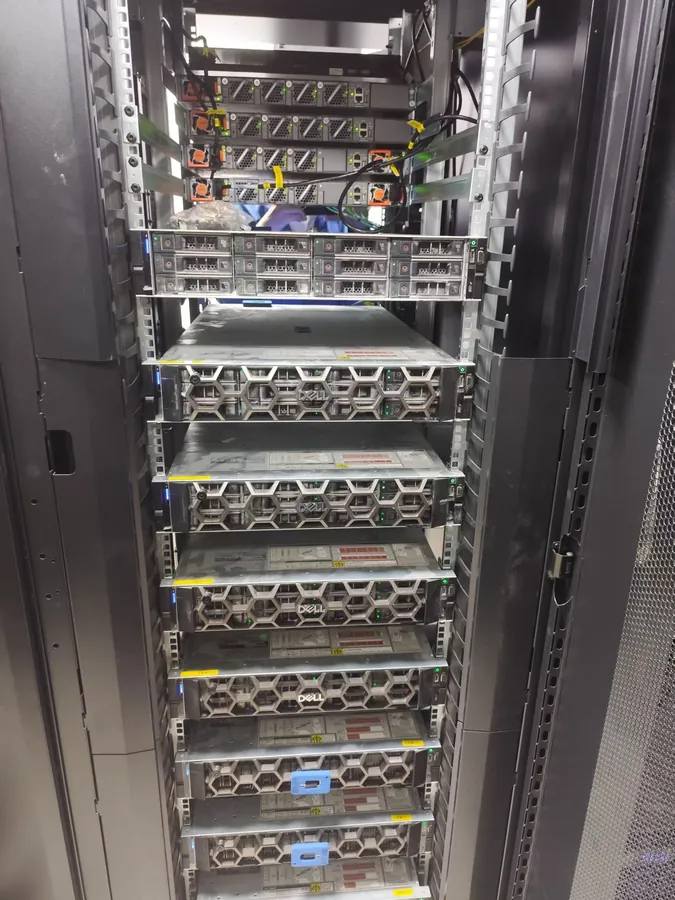 Multiple Dell PowerEdge servers in the customer rack