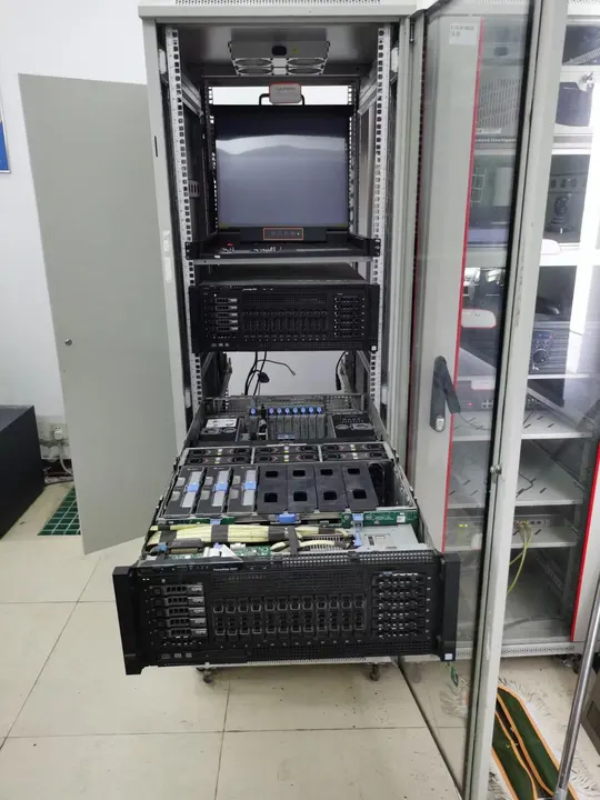Dell PowerEdge R930 server positioned in the rack during maintenance
