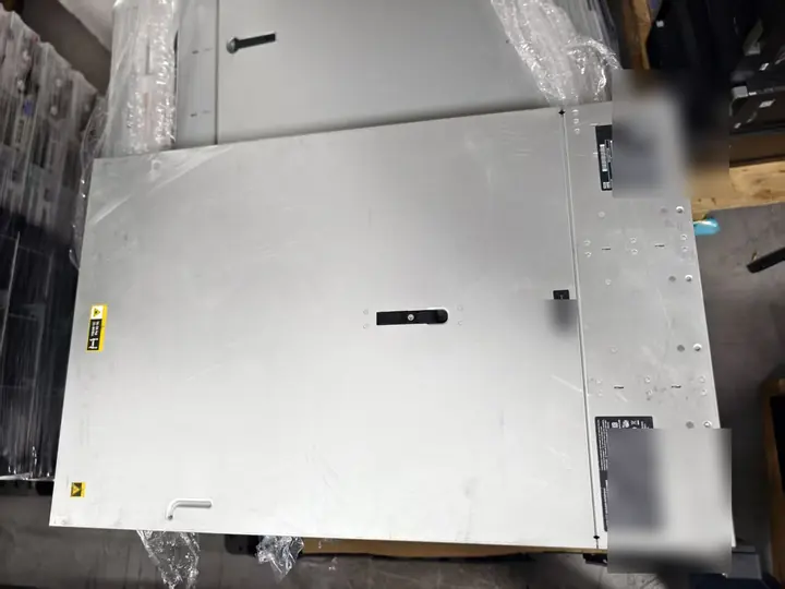 HPE ProLiant DL380 Gen10 chassis condition inspection with equipment labels privacy-masked