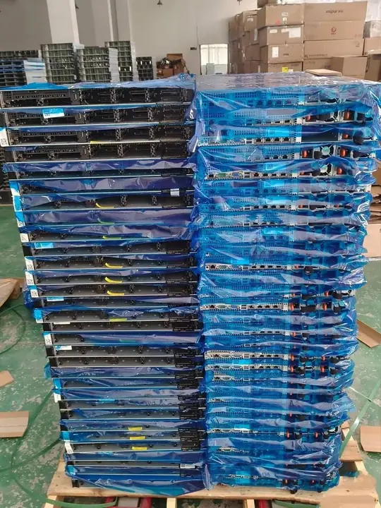 Batch of used enterprise servers prepared for testing and refurbishment