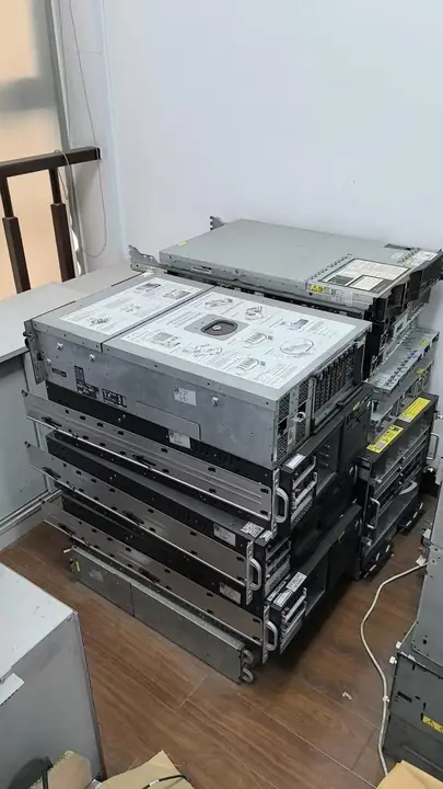 Rack servers and enterprise hardware collected for value assessment