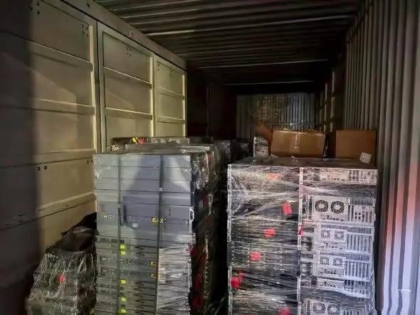 Retired enterprise servers packed for IT asset buyback and recycling