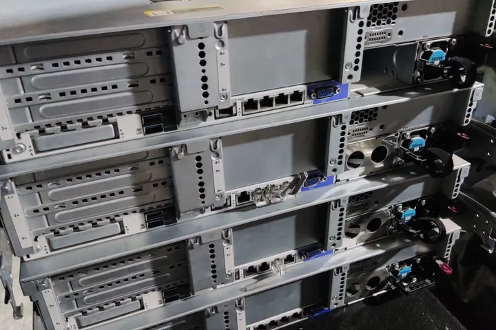 Rear I/O ports and power supply modules checked during HP server recovery assessment